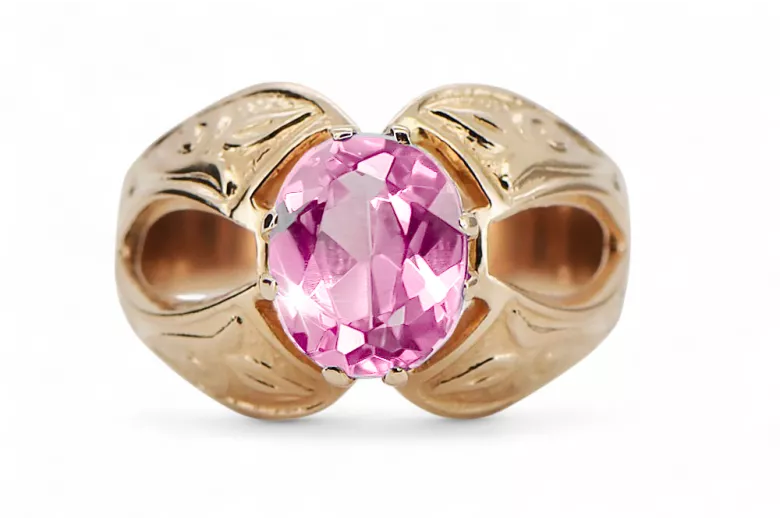 Originál Vintage 14K Produkt s Pink Gold Ametyst Ring Vintage VRC135r štýl